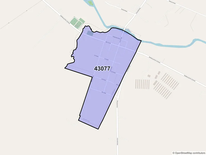 Map of Unionville Center, Ohio and ZIP codes
