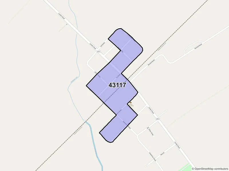 Map of Derby, Ohio and ZIP codes