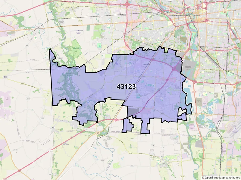 Map of ZIP Code 43123 — Grove City, OH