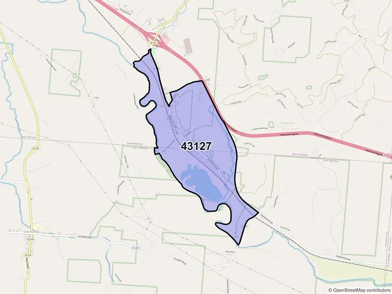 Map of Haydenville, Ohio and ZIP codes