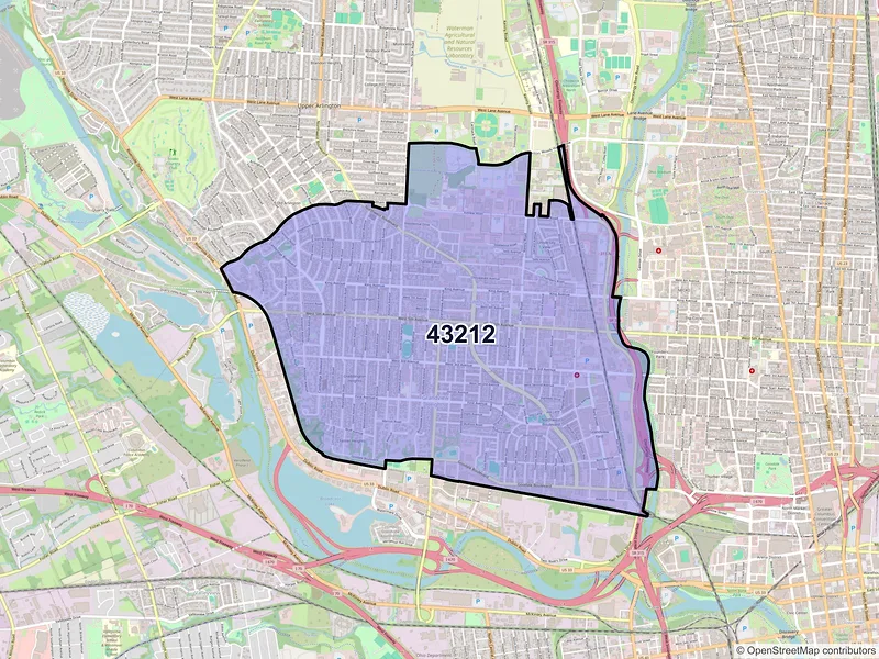 Map of ZIP Code 43212 — Columbus, OH