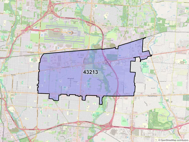 Map of ZIP Code 43213 — Columbus, OH