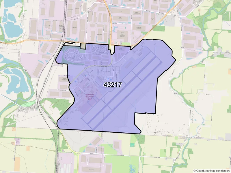 Map of ZIP Code 43217 — Columbus, OH