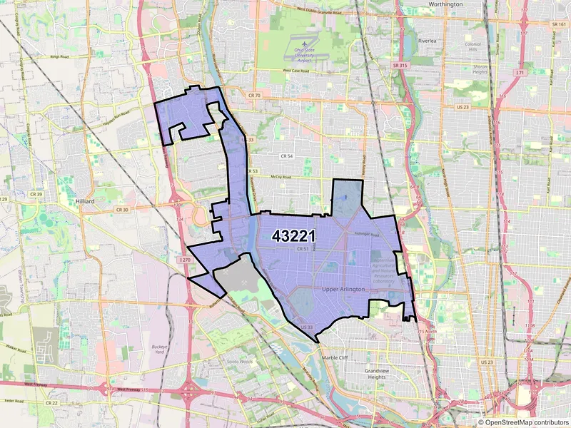 Map of ZIP Code 43221 — Columbus, OH