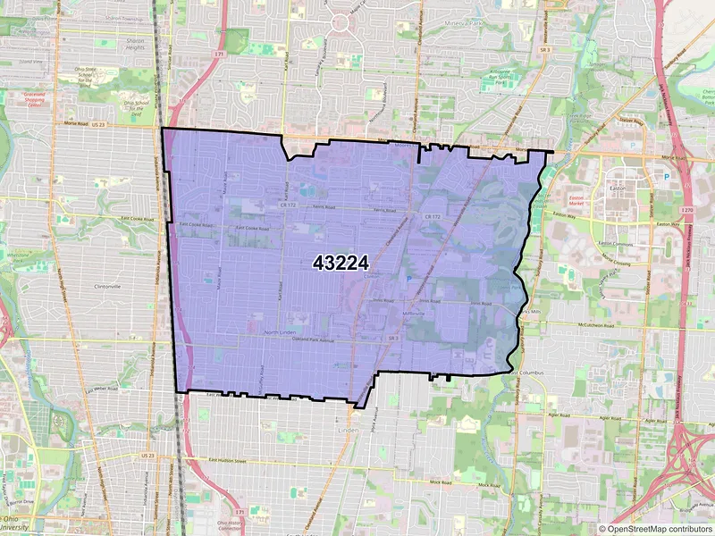 Map of ZIP Code 43224 — Columbus, OH