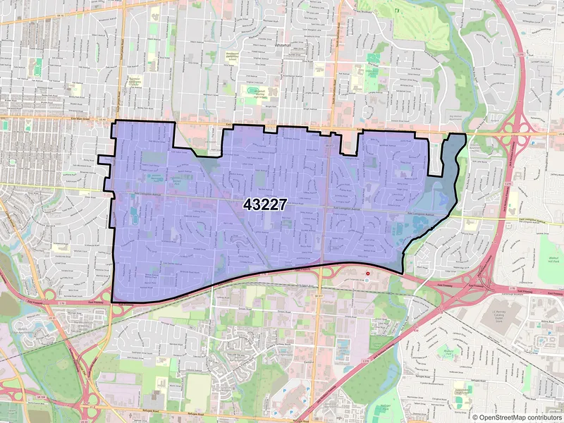 Map of ZIP Code 43227 — Columbus, OH