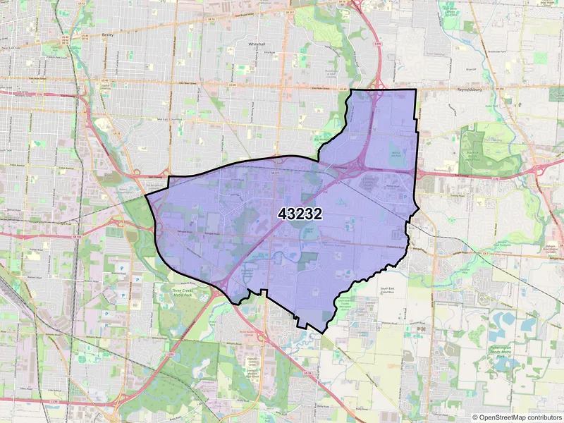 Map of ZIP Code 43232 — Columbus, OH