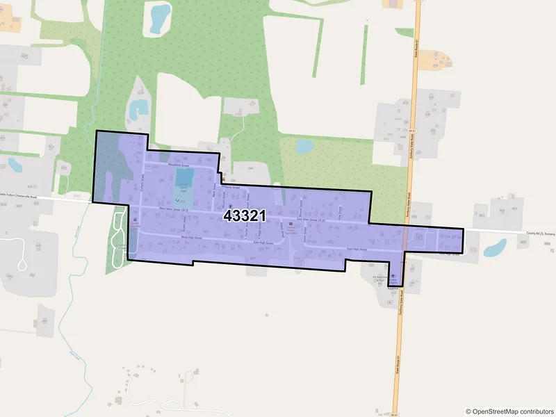Map of ZIP Code 43321 — Fulton, OH