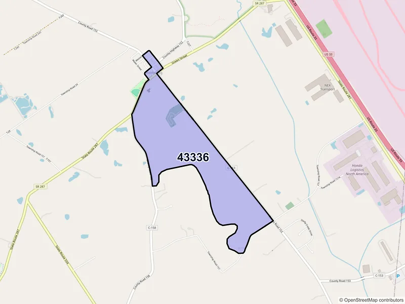 Map of Middleburg, Ohio and ZIP codes
