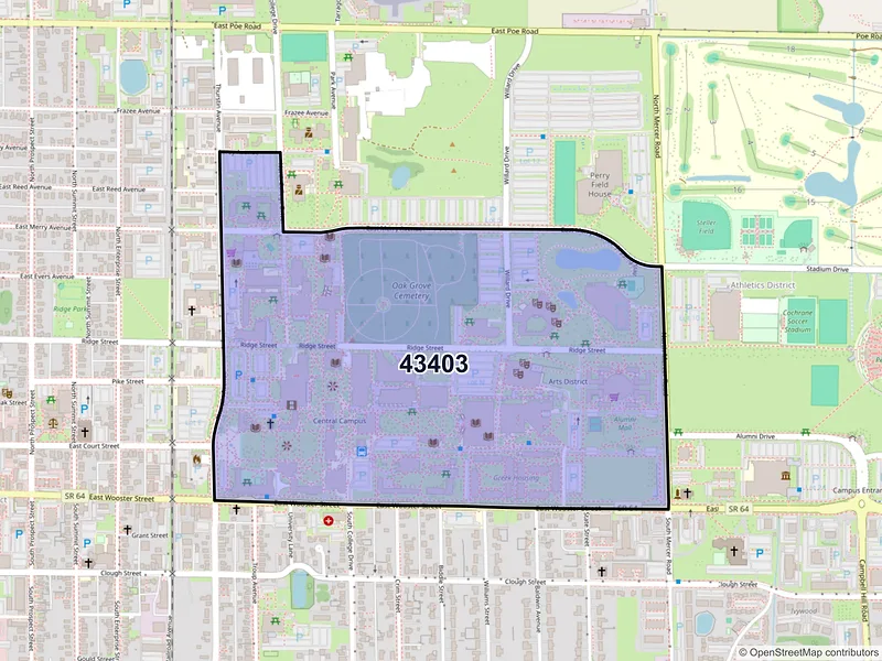 Map of ZIP Code 43403 — Bowling Green, OH
