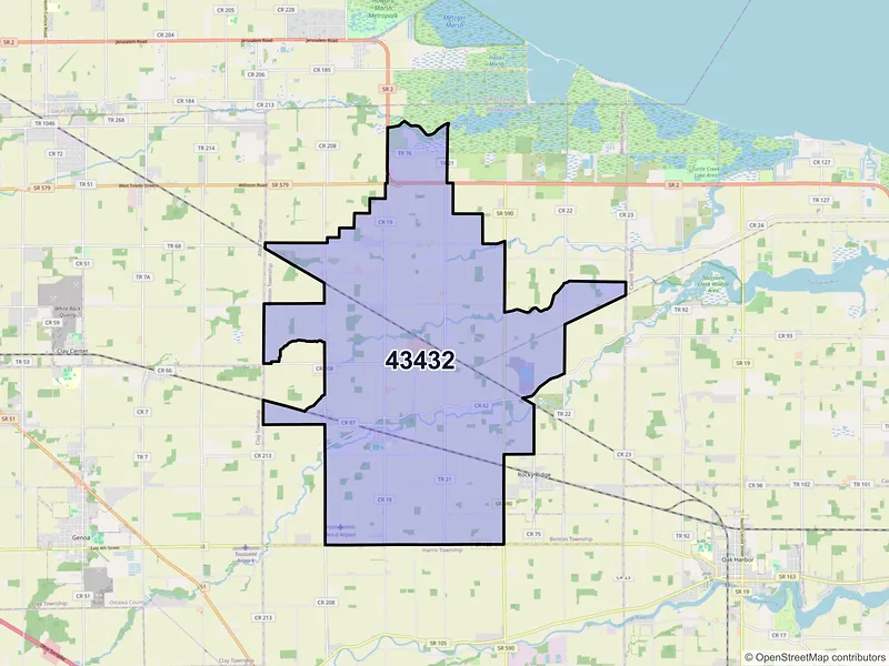 Map of ZIP Code 43432 — Graytown, OH