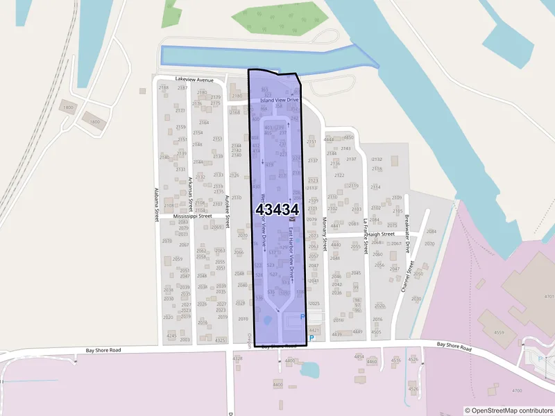 Map of Harbor View, Ohio and ZIP codes