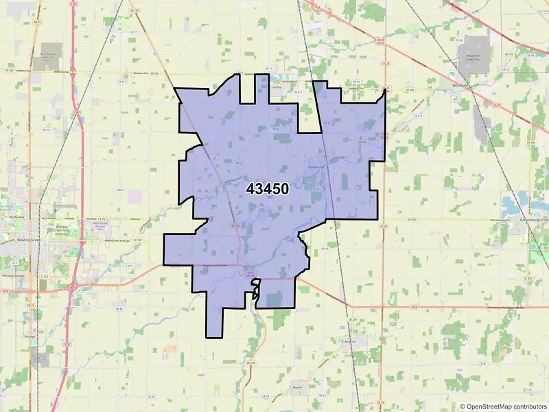 Map of ZIP Code 43450 — Pemberville, OH