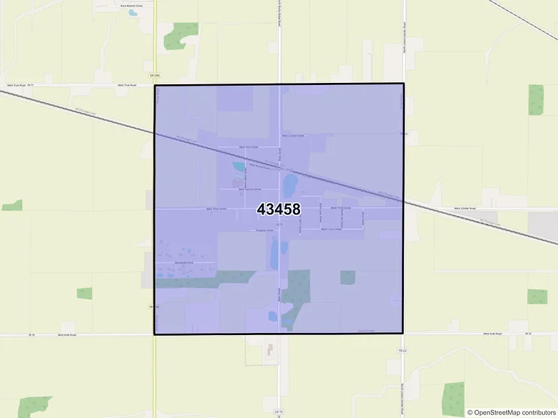 Map of Rocky Ridge, Ohio and ZIP codes