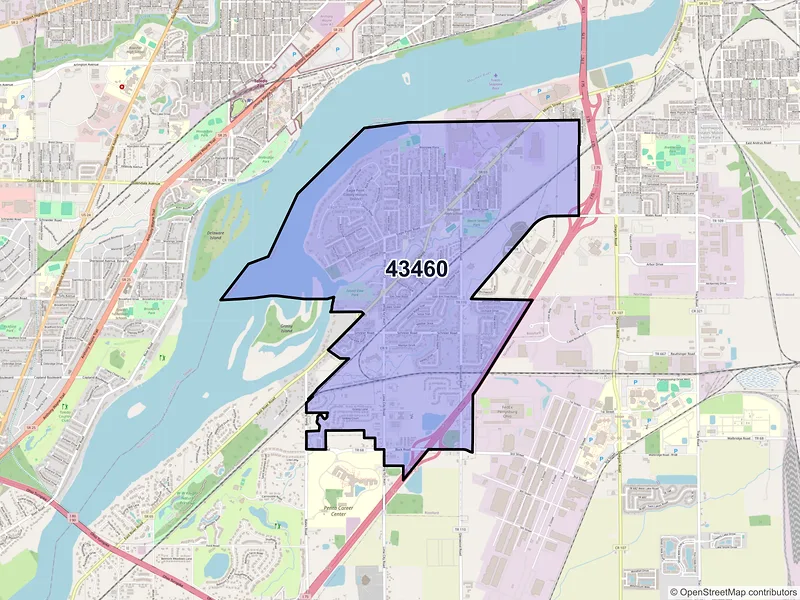 Map of Rossford, Ohio and ZIP codes