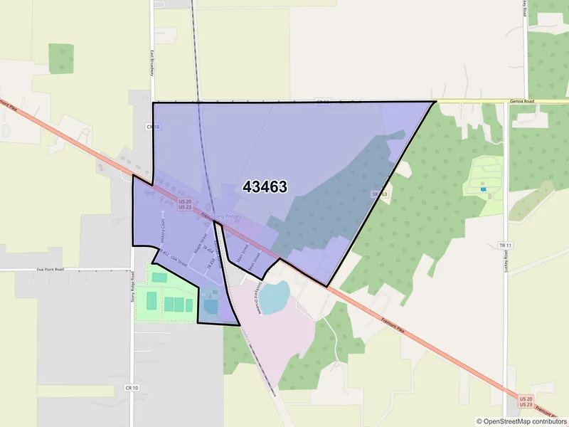 Map of Stony Ridge, Ohio and ZIP codes