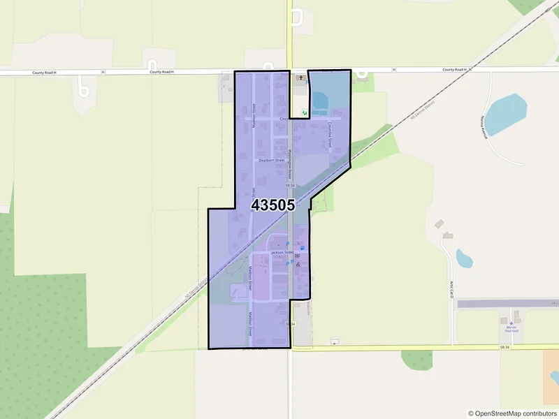 Map of Blakeslee, Ohio and ZIP codes