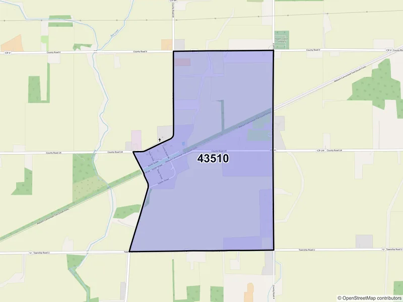 Map of Colton, Ohio and ZIP codes