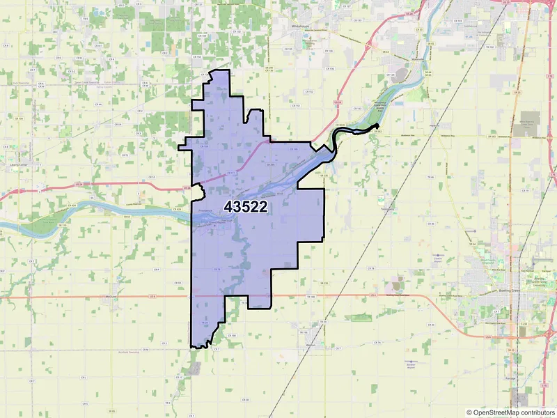 Map of ZIP Code 43522 — Grand Rapids, OH