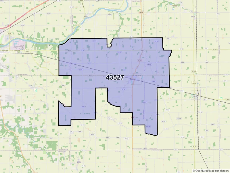 Map of ZIP Code 43527 — Holgate, OH