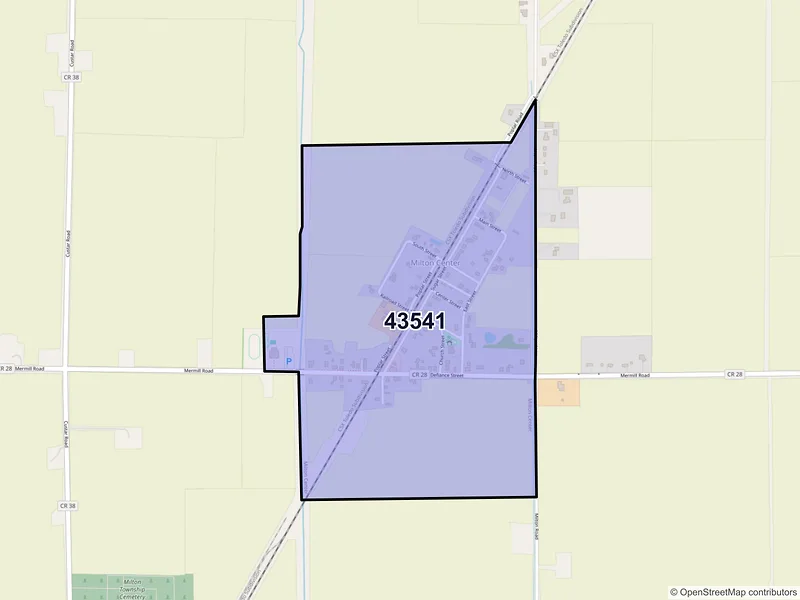 Map of ZIP Code 43541 — Milton Center, OH