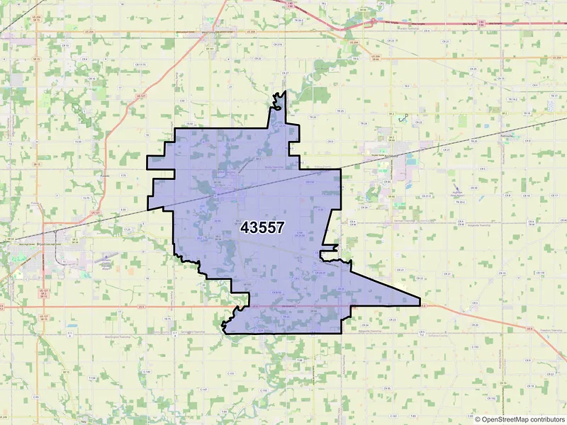 Map of ZIP Code 43557 — Stryker, OH