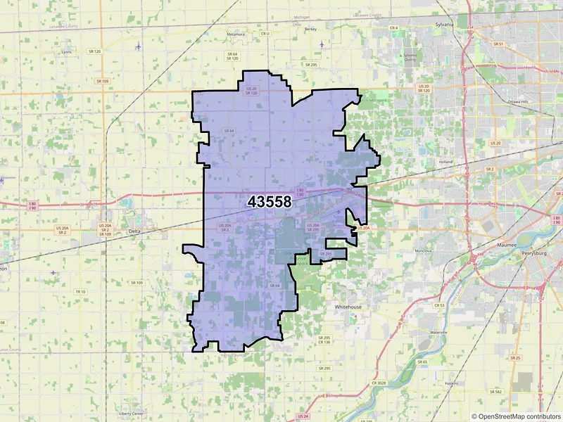 Map of Swanton, Ohio and ZIP codes