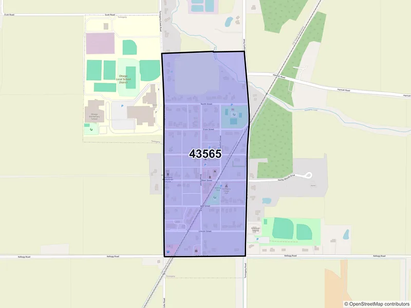 Map of Tontogany, Ohio and ZIP codes