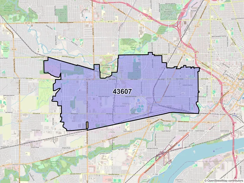 Map of ZIP Code 43607 — Toledo, OH