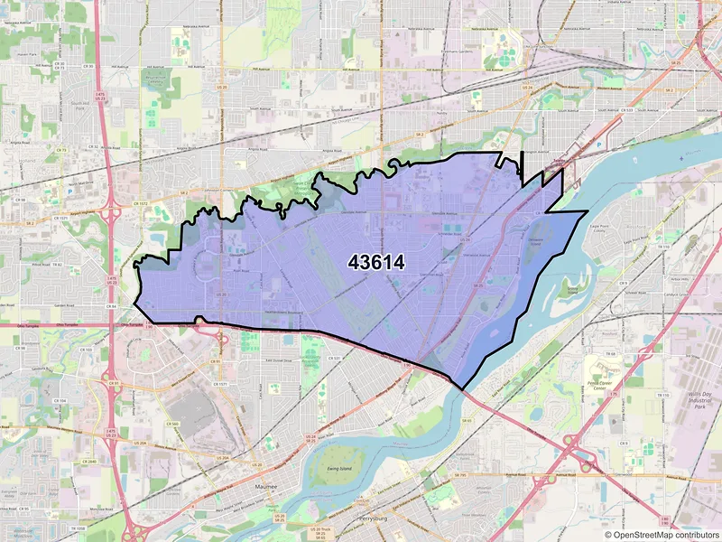 Map of ZIP Code 43614 — Toledo, OH
