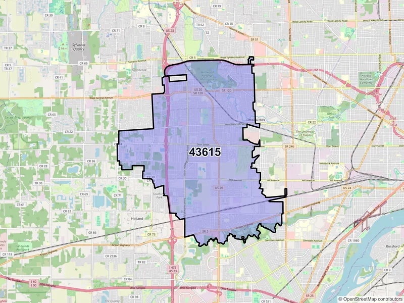 Map of ZIP Code 43615 — Toledo, OH