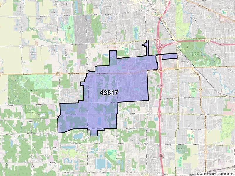 Map of ZIP Code 43617 — Toledo, OH