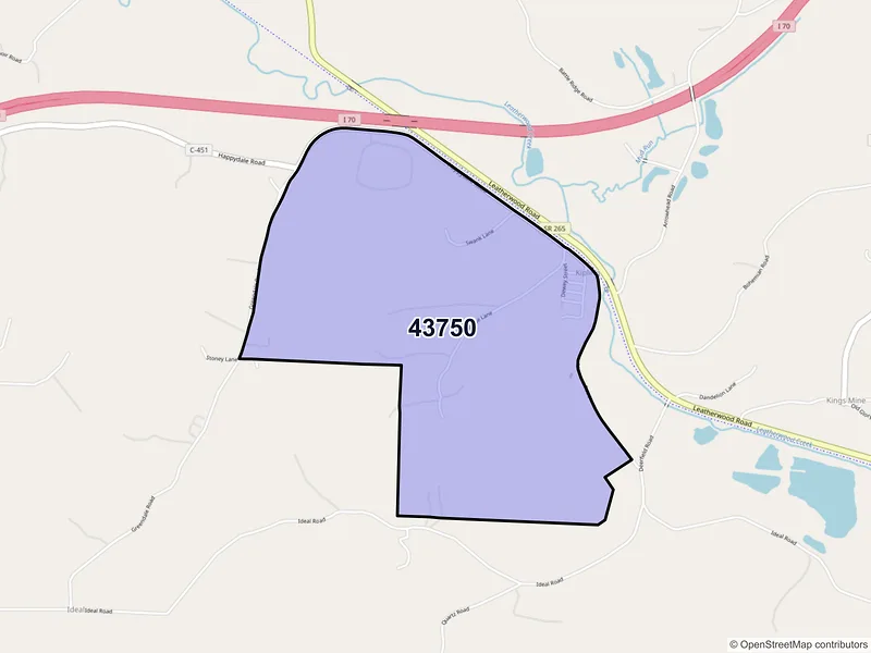 Map of Kipling, Ohio and ZIP codes