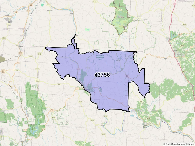 Map of Mcconnelsville, Ohio and ZIP codes