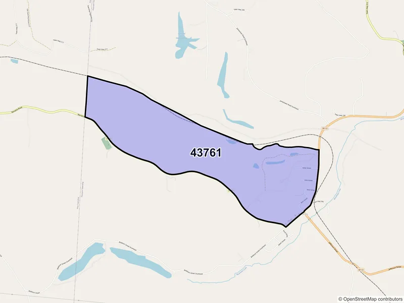 Map of Moxahala, Ohio and ZIP codes