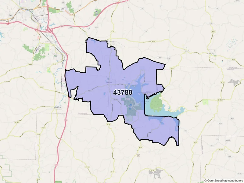 Map of ZIP Code 43780 — Senecaville, OH