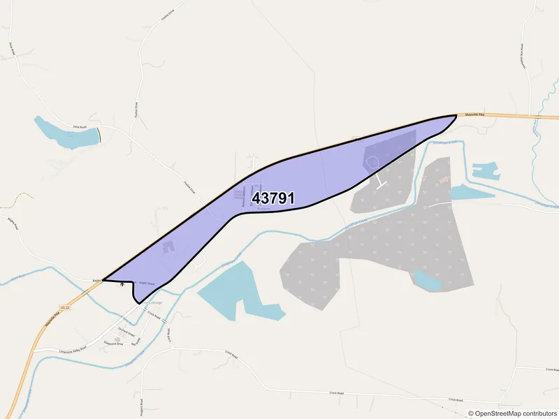 Map of White Cottage, Ohio and ZIP codes