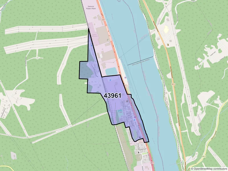 Map of Stratton, Ohio and ZIP codes