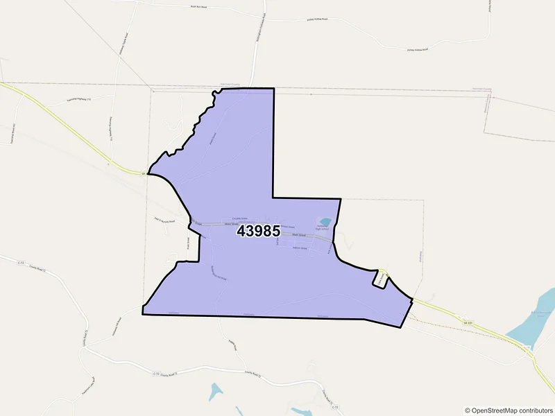 Map of Holloway, Ohio and ZIP codes