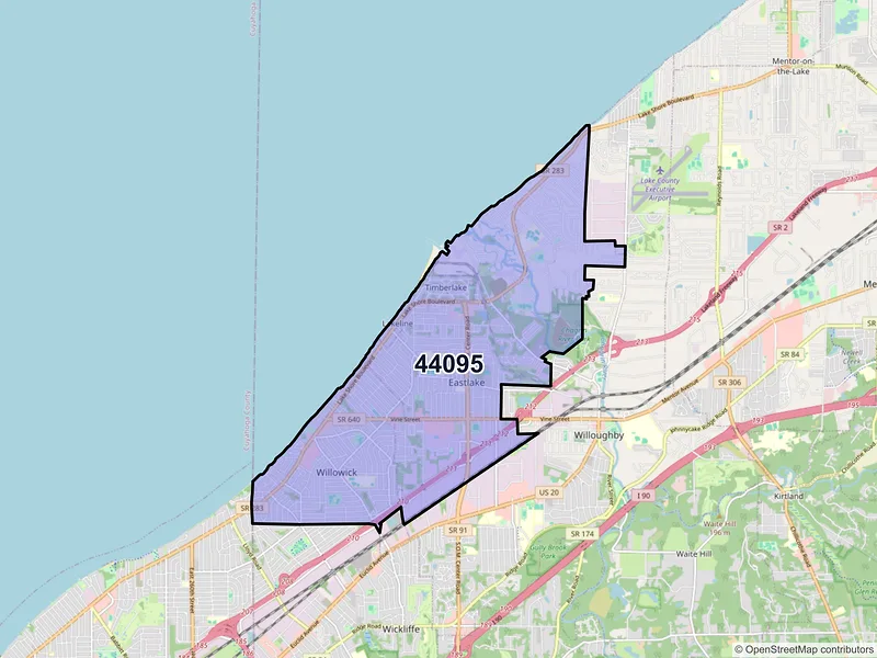 Map of ZIP Code 44095 — Eastlake, OH