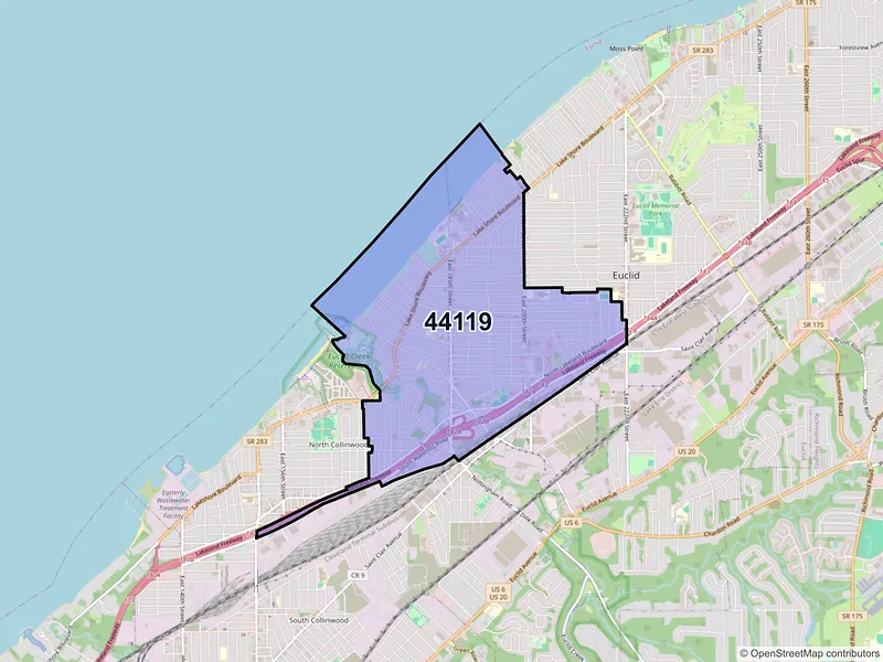 Map of ZIP Code 44119 — Cleveland, OH