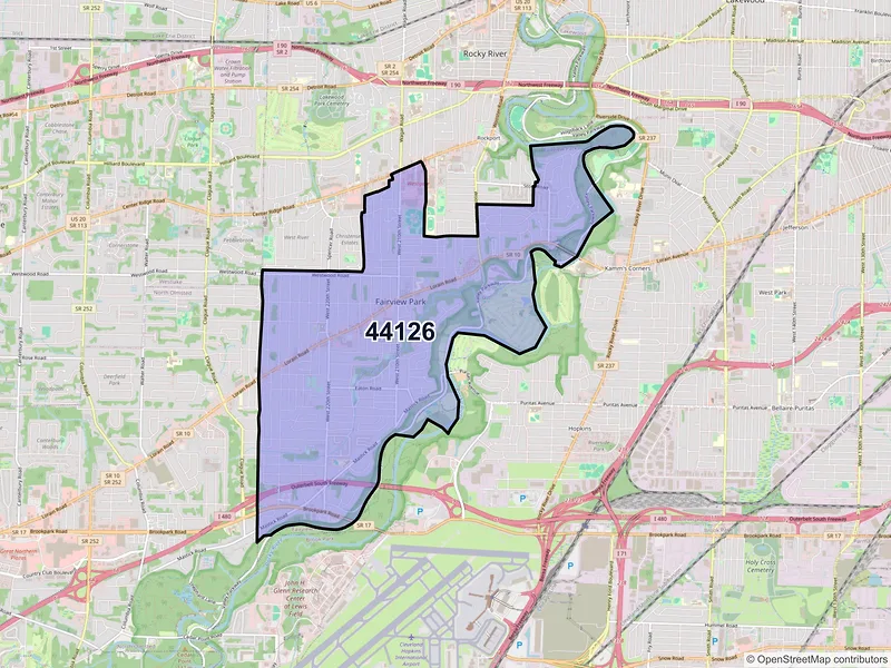 Map of ZIP Code 44126 — Cleveland, OH