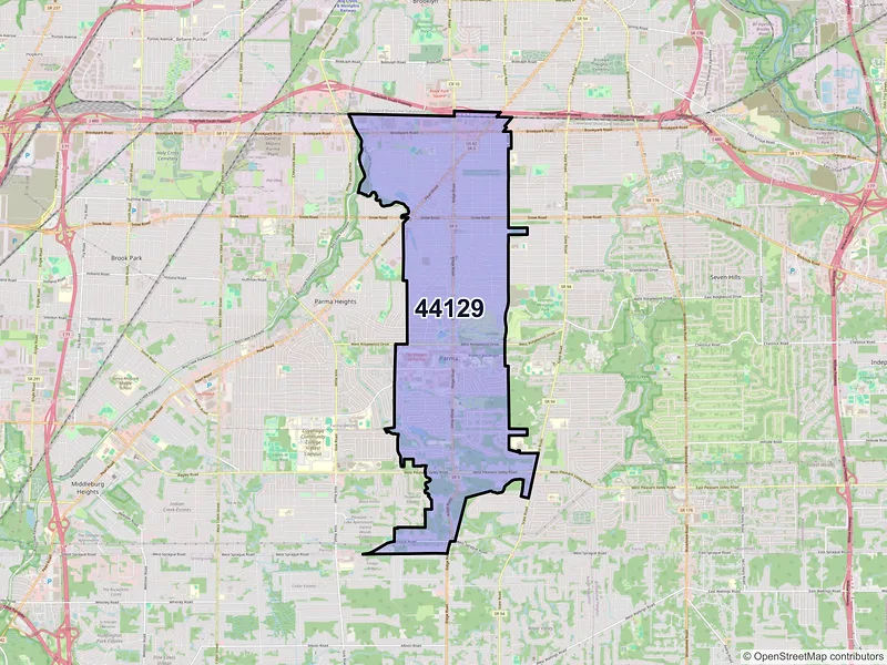 Map of ZIP Code 44129 — Cleveland, OH