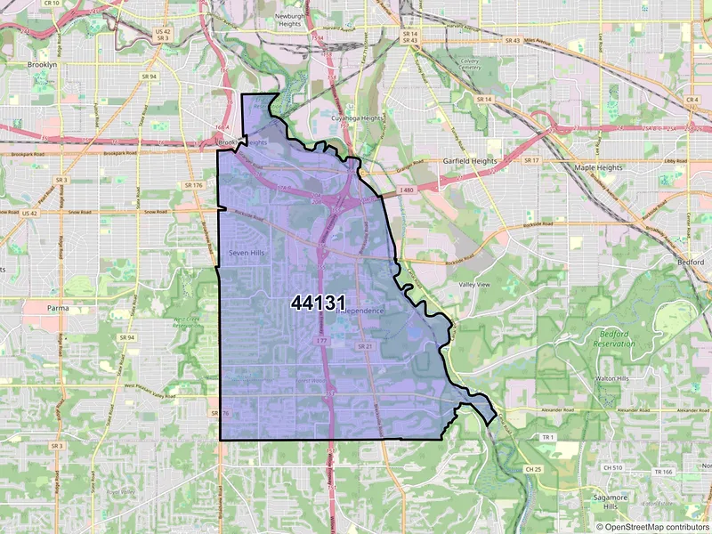 Map of ZIP Code 44131 — Independence, OH