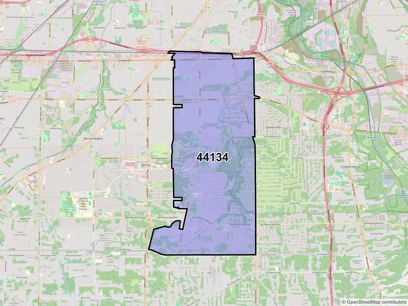 Map of ZIP Code 44134 — Cleveland, OH