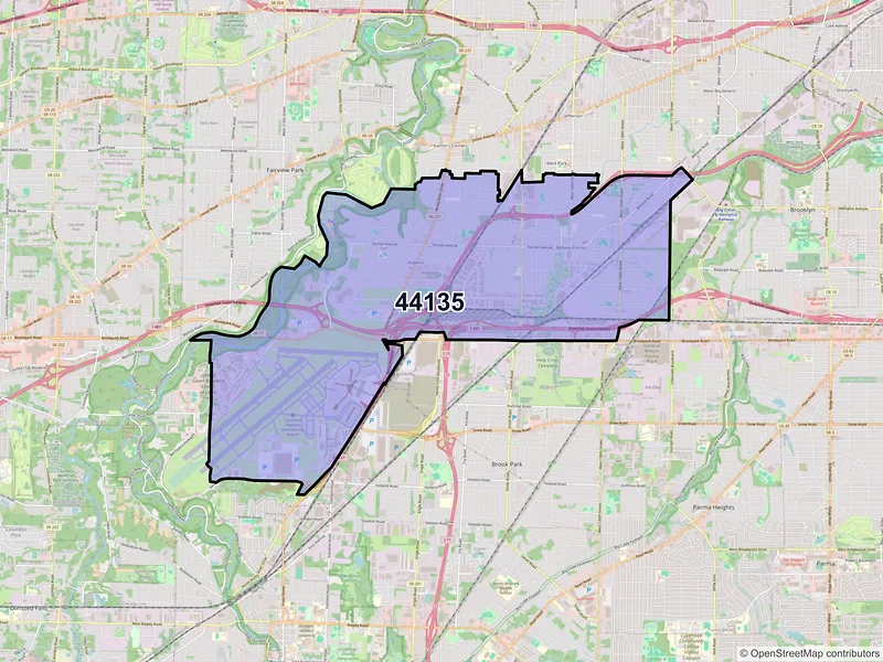 Map of ZIP Code 44135 — Cleveland, OH