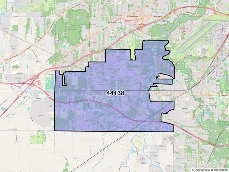 Map of ZIP Code 44138 — Olmsted Falls, OH