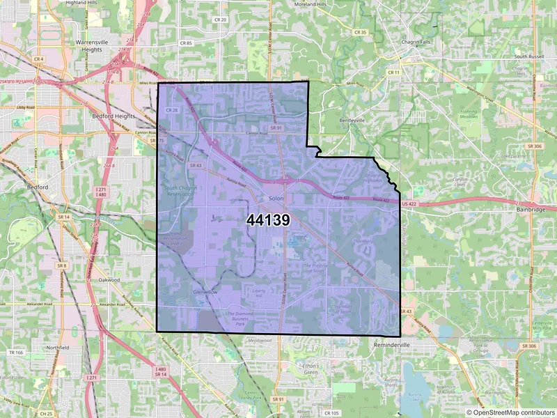 Map of ZIP Code 44139 — Solon, OH