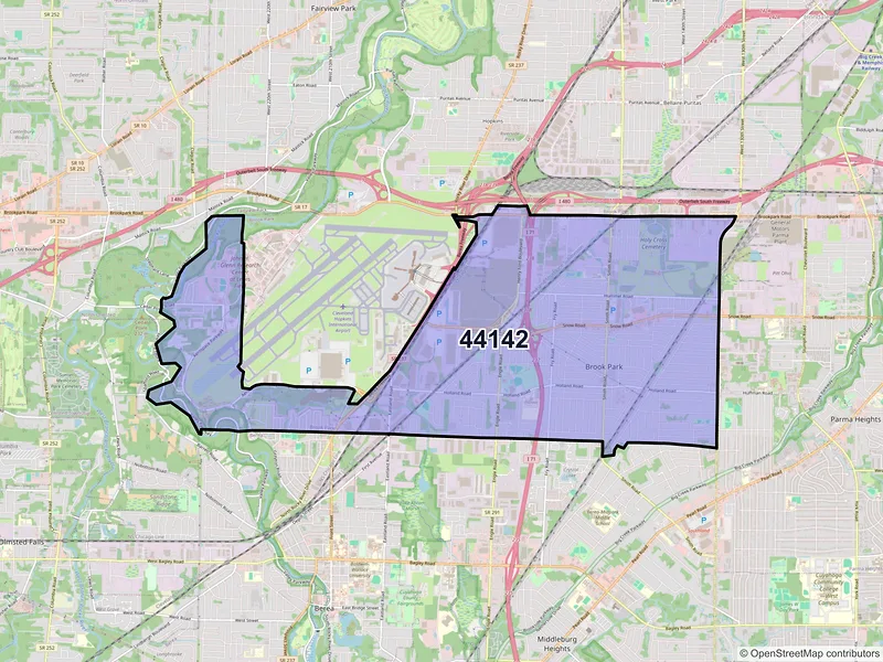 Map of ZIP Code 44142 — Brookpark, OH