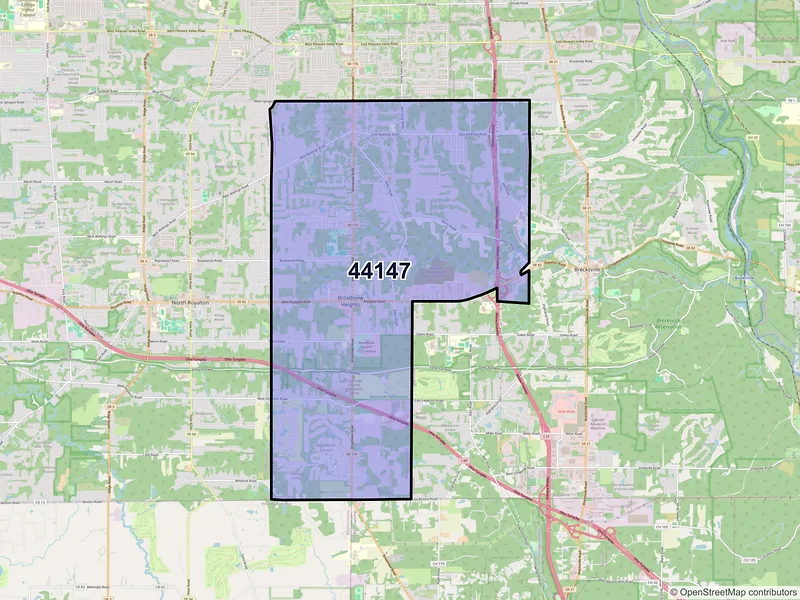 Map of ZIP Code 44147 — Broadview Heights, OH